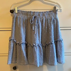 Blue dot ruffle skirt
